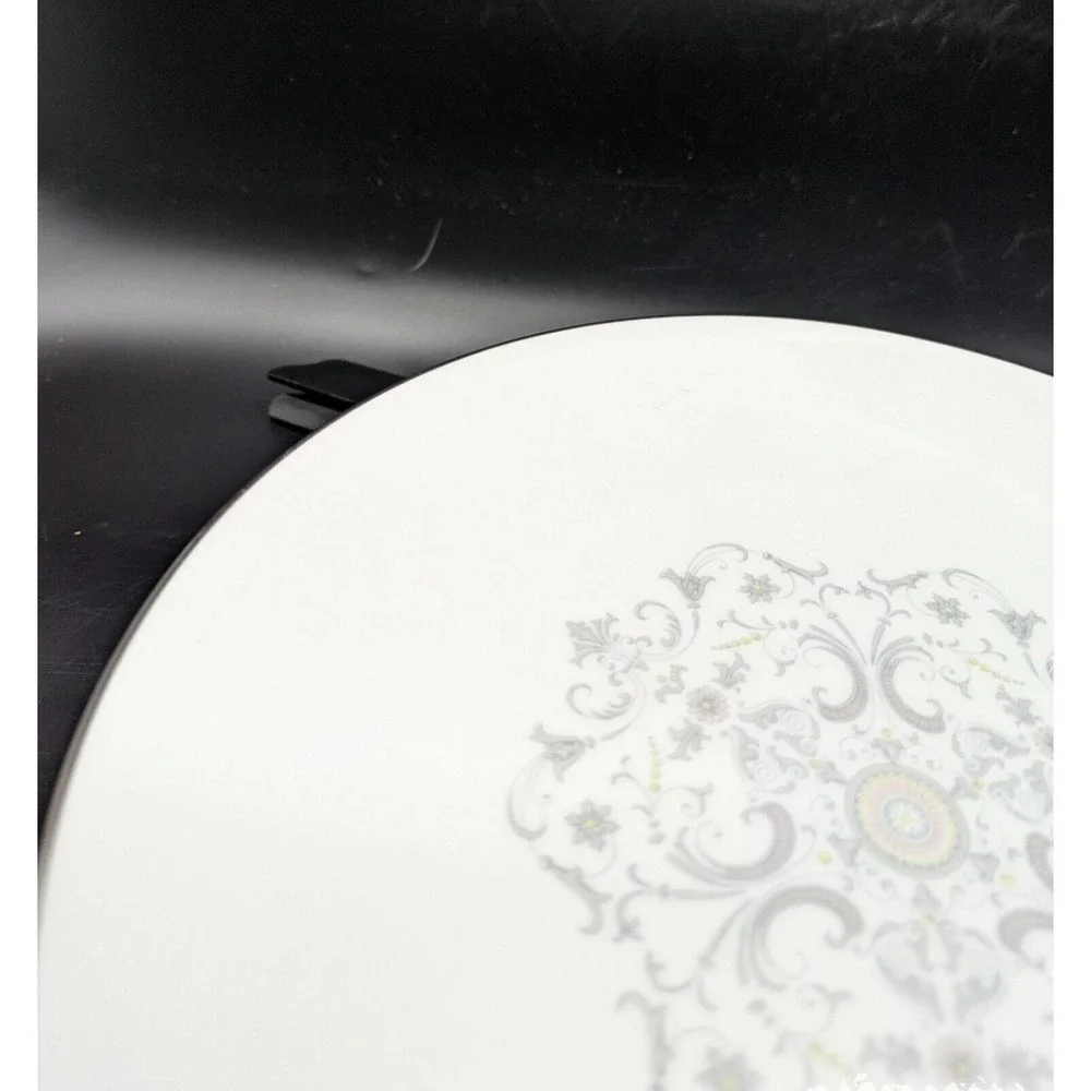 Vintage Royal Worcester England Bridal Lace Set/8 Dinner Plates Mid Century